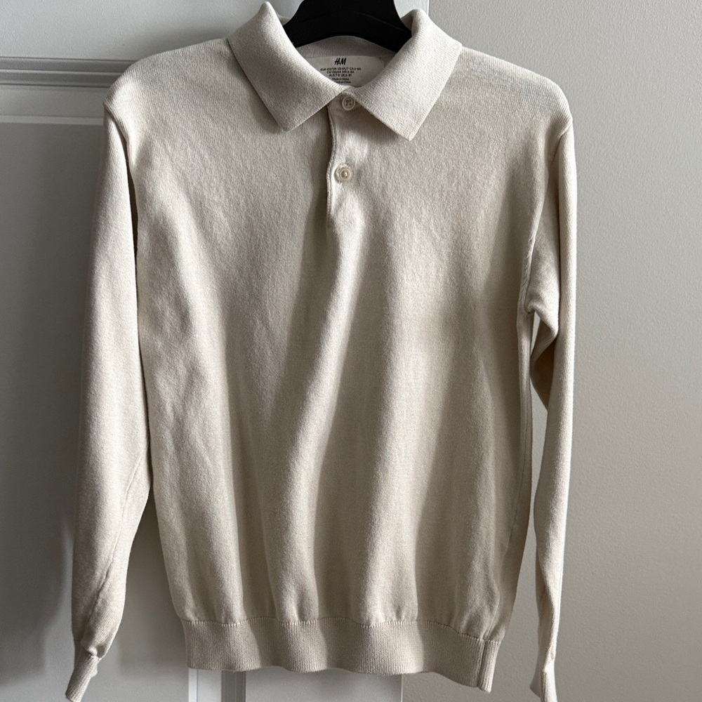 H&M Boys Beige Polo Sweater